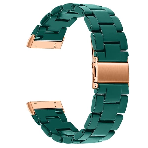 Fitbit Sense / Versa 3 urrem med resinperler - Mørkegrøn Green