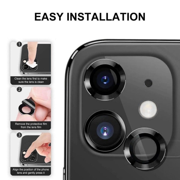 ENKAY iPhone 13 Mini / 13 9H aluminum tempered glass camera lens Silvergrå