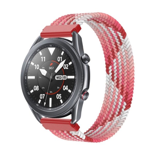 Elastisk flettet nylon-urrem til Samsung Galaxy Watch 4 - Jordbærrød Størrelse: Xs Red