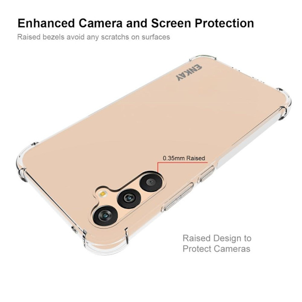 ENKAY genomskinligt droppsäkert fodral för Samsung Galaxy A34 5G Transparent