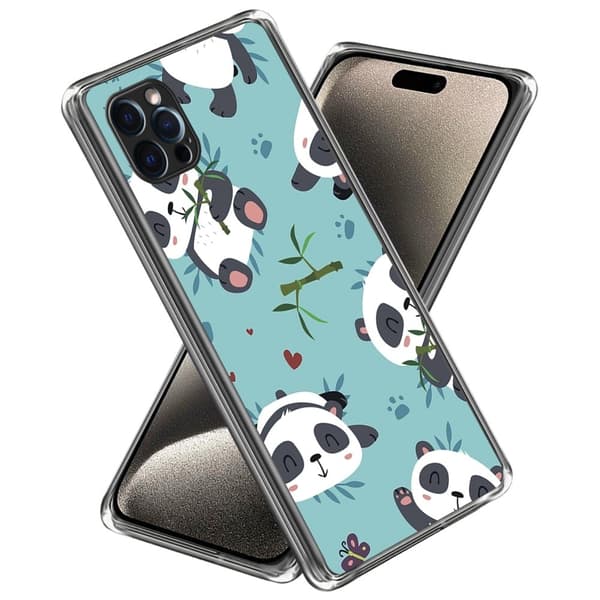 Deco iPhone 16 Pro skal - Söta Pandor Blå