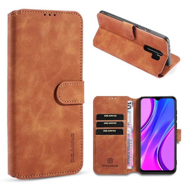 DG.Ming Retro Xiaomi Redmi 9 fodral - Brun Brun