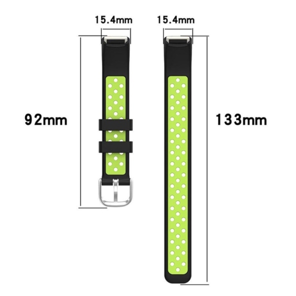 15.4mm Fitbit Luxe bi-color silicone watch strap - Black / Pink Pink