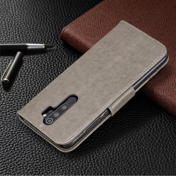 Butterfly läder Xiaomi Redmi Note 8 Pro fodral - Silver/Grå Silvergrå