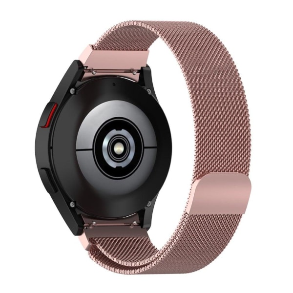 20 mm milanesisk urrem i rustfrit stål til Samsung Galaxy Watch 4 - Lyserød Pink