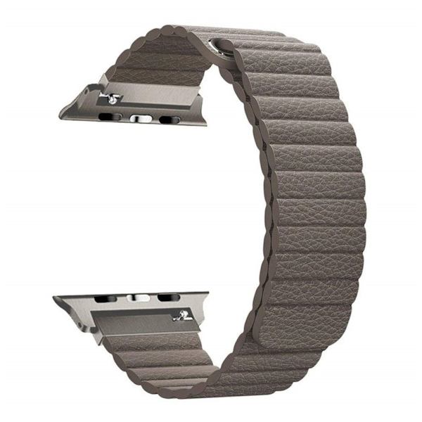 Apple Watch serie 4 44mm split læderurrem - grå Silver grey