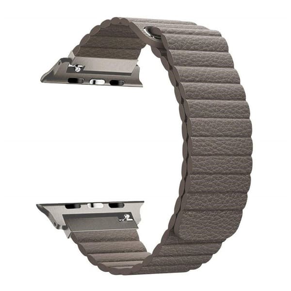 Apple Watch Series 4 44mm klockband av delat läder - Grå Silvergrå