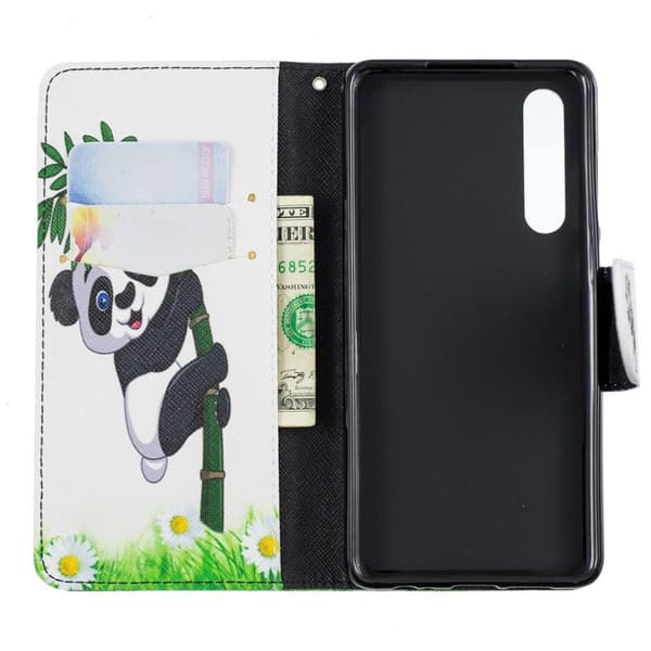 Huawei P30 Skinnetui Med Mønster - Panda Og BambUSBusk Multicolor