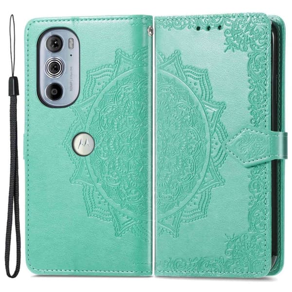 Mandala Motorola Edge 30 Pro Läppäkotelo - Vihreä Green