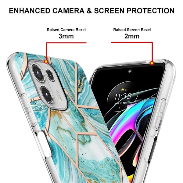 Marmormotiv Motorola Edge 20 Lite skal - Blå Blå
