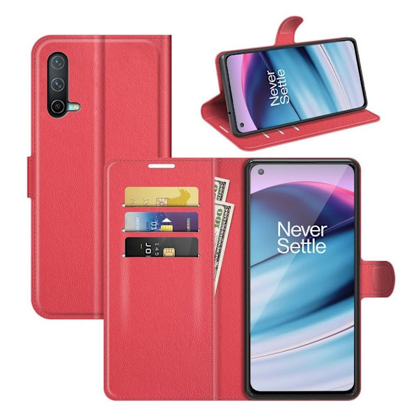 Klassisk OnePlus Nord CE 5G flip etui - Rød Red