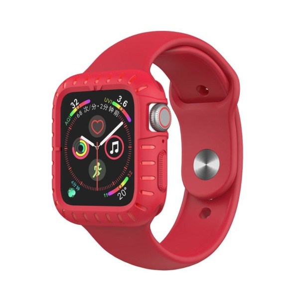 Apple Watch Series 5 44 mm hållbar silikonram - Röd Röd