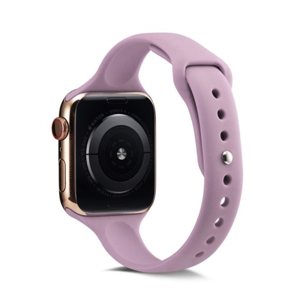 Apple Watch Series 5 44mm yksinkertainen silikoninen kellonauha - Violetti Purple