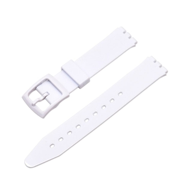 16mm Universal stripe printet silikone urrem - Hvid White