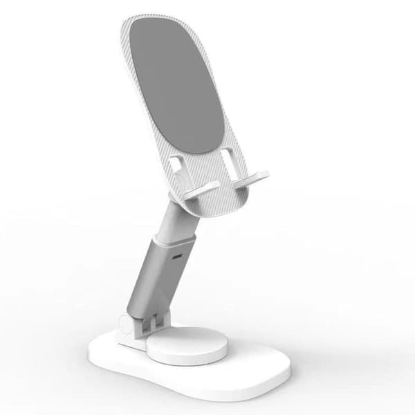 Universal 360-graders silikone-telefonholder til skrivebordet - Hvid White