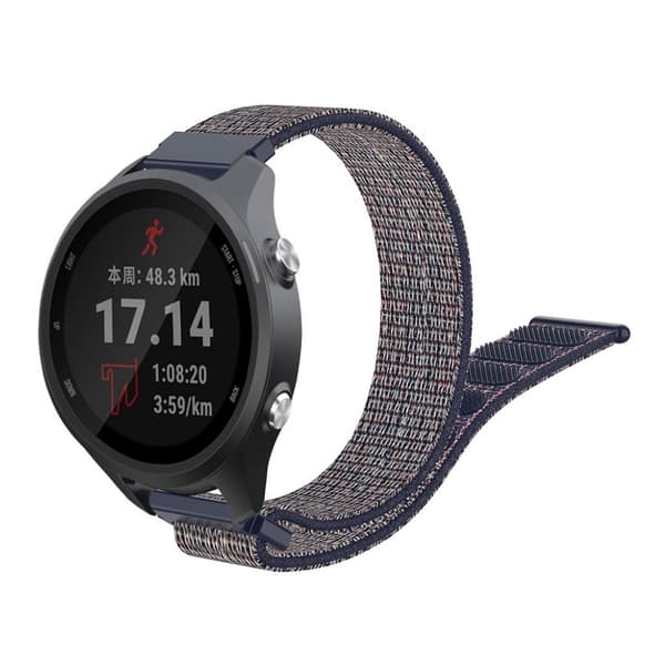 Garmin Forerunner 245 nylonurrem med velcro - blå Blue