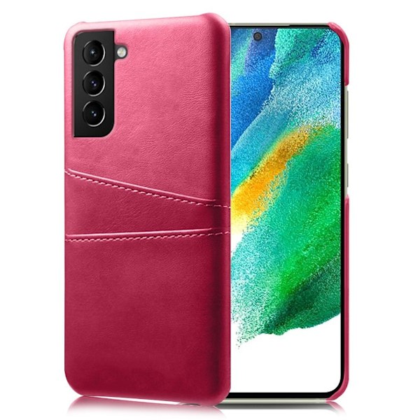 Samsung Galaxy S21 FE skal med korthållare - Rosa Rosa