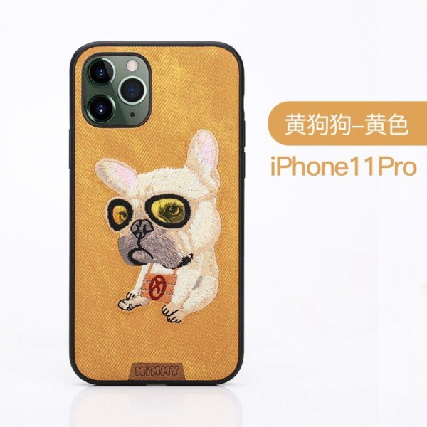 Nimmy sødt kæledyr iPhone 11 Pro broderet cover - Gul Yellow