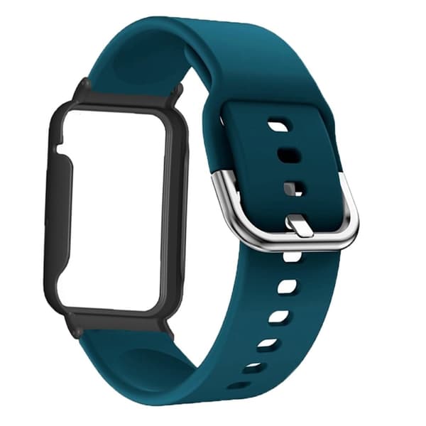 Silikoneurrem med cover til Xiaomi Mi Band 7 Pro - Midnatsblå / Sort Blue