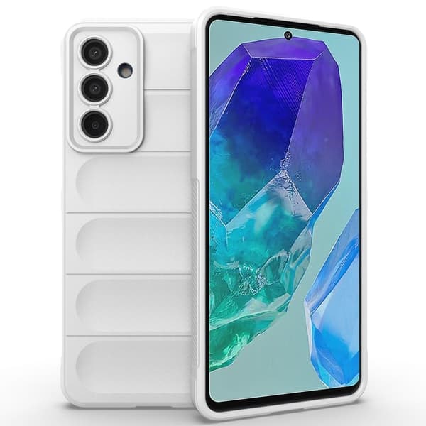 Mjukt greppformat Samsung Galaxy M55 skal - Vit Vit