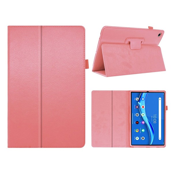 Lenovo Tab M10 FHD Plus litchi læderetui - Lyserød Pink