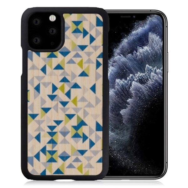Man & Wood premium etui for iPhone 11 Pro - Blå Triangle Multicolor