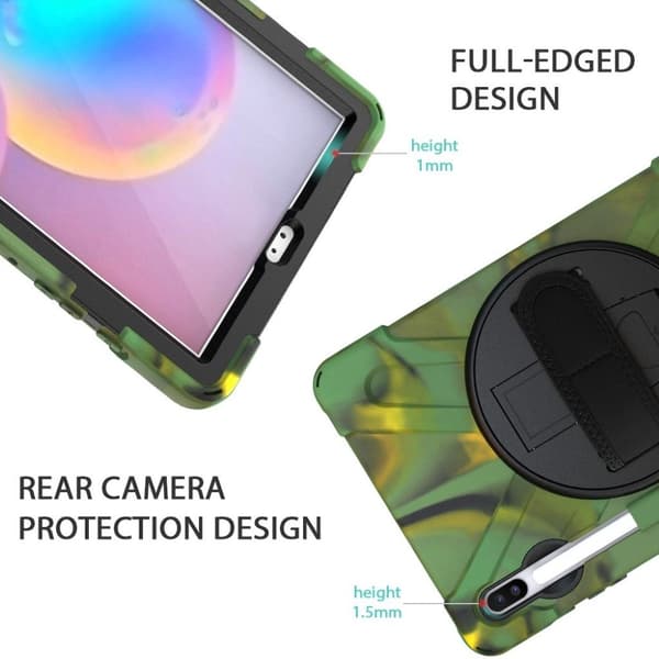 Samsung Galaxy Tab S6 X-Shape combo case - Naamiointi Green