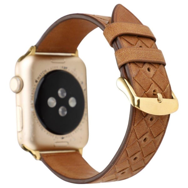 Apple Watch Series 4 40mm vævet ægte læder Urrem - Brun Brown