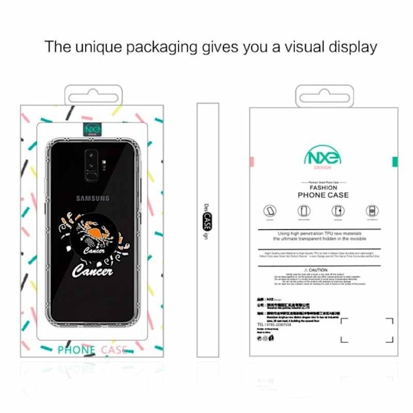 NXE Samsung Galaxy S9 Plus konstellation Mønster TPU etui - Cancer Multicolor
