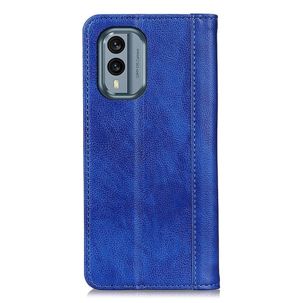 Nokia X30 ægte læderetui med magnetisk lukning - Blå Blue