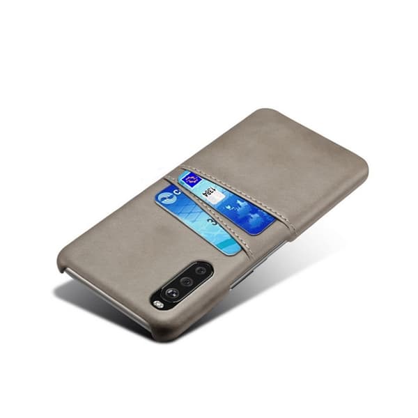 Sony Xperia 10 II skal med korthållare - Silver/Grå Silvergrå