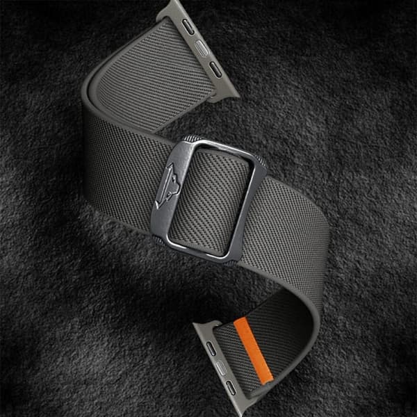 Nylonrem til Apple Watch Series 49mm - 45mm - 44mm - 42mm bånd - Mørkegrå Silver grey