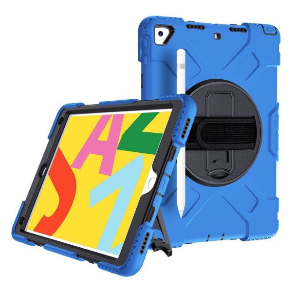 iPad 10.2 (2019) 360 graders holdbar tofarvet silikone etui - Bl Blue