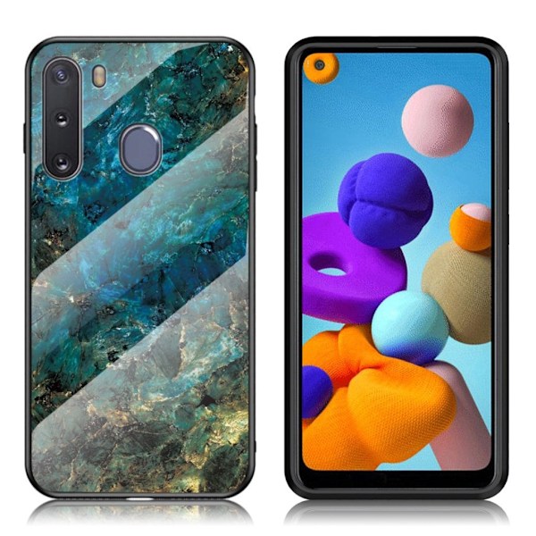 Fantasy Marble Samsung Galaxy A21 deksel - Emerald Green