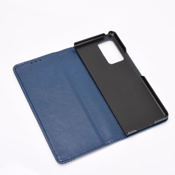 Bofink Vintage läder Samsung Galaxy Z Fold2 5G fodral - Blå Blå