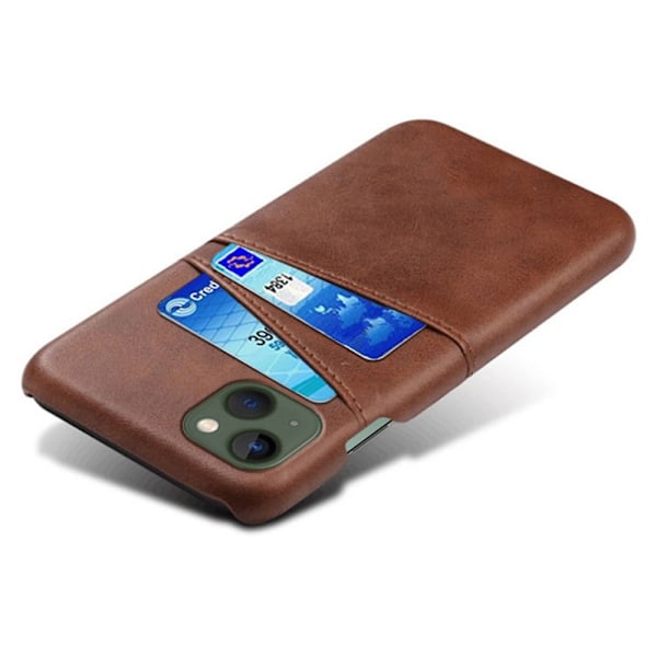 Dual Card iPhone 14 kotelot - Ruskea Brown