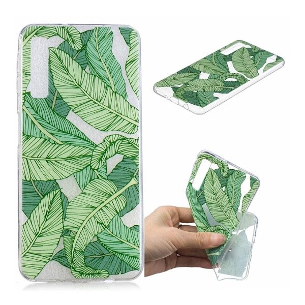 Samsung Galaxy A7 (2018) mönstrat fodral - Gröna Blad Grön