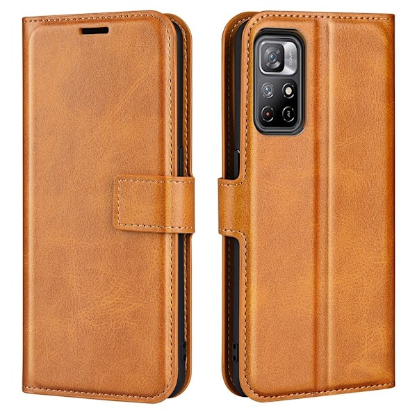 Lompakko Nahkakotelo For Xiaomi Redmi Note 11T 5G / Note 11s 5g - Keltainen Brown