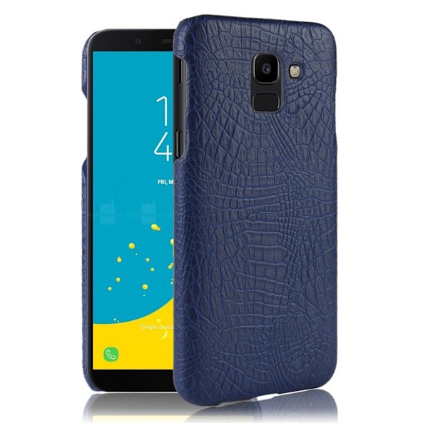 Samsung Galaxy J6 (2018) Krokotiili Pintainen Synteetti Nahkainen Muovi takasuoja Kuori - Sininen Blue