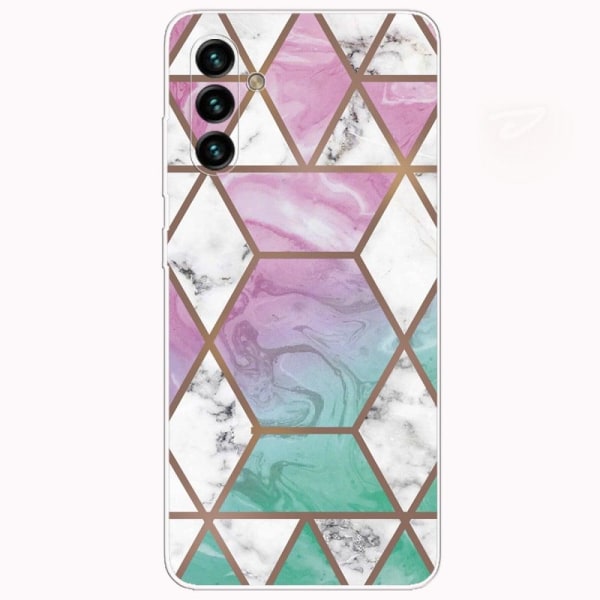 Marble Samsung Galaxy A13 5G Etui - Hvid Diamant i Farverig Baggrund Multicolor