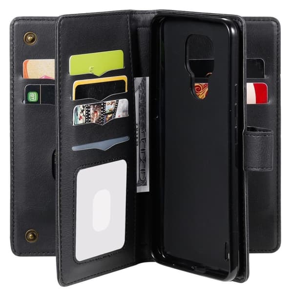 10-slot Pung Etui til Motorola Moto E7 - Sort Black