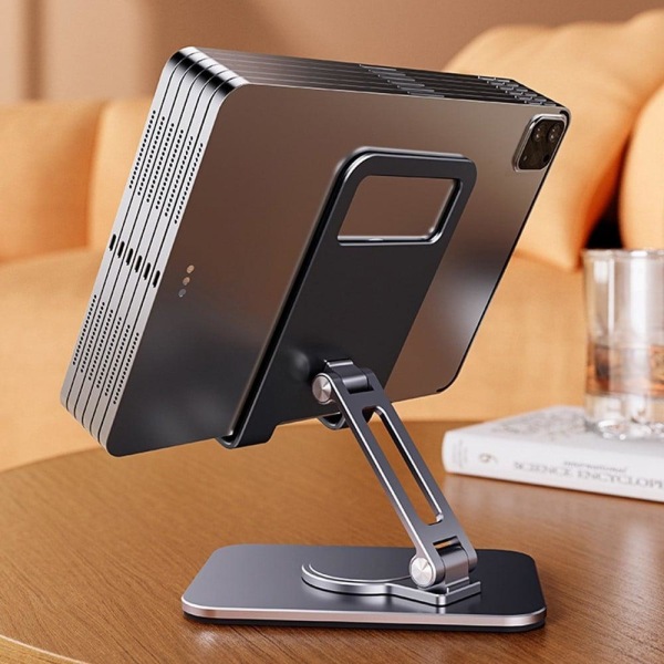 Universal rotatable phone and tablet desktop stand - Grey Silver grey