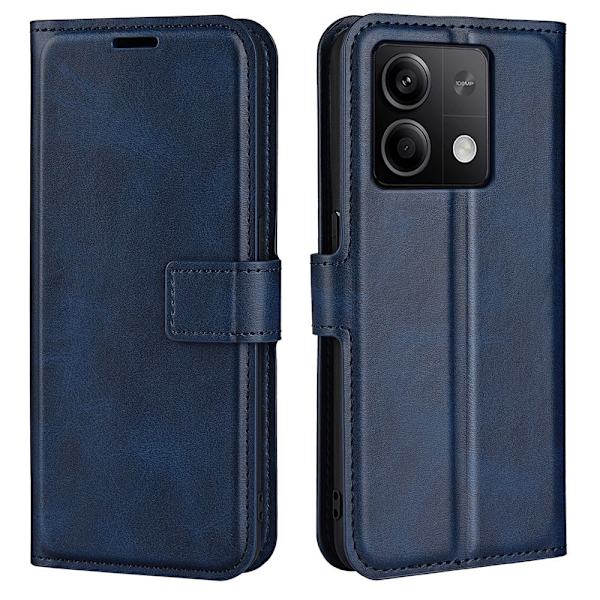 Hållbart konstläder Xiaomi Redmi Note 13 fodral med plånbok - Blå Blå