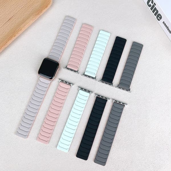 Silikonerem Apple Watch Series 10 46mm Magnetisk bånd - Lys Mintgrøn Green