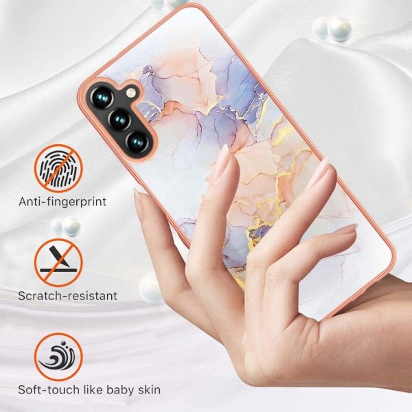 Marble Samsung Galaxy A34 5G Etui - Milky Way Marmor White White