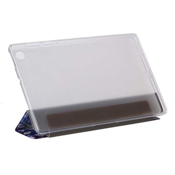 Lenovo Tab M10 FHD Plus tri-fold pattern leather flip case - Blu Blue