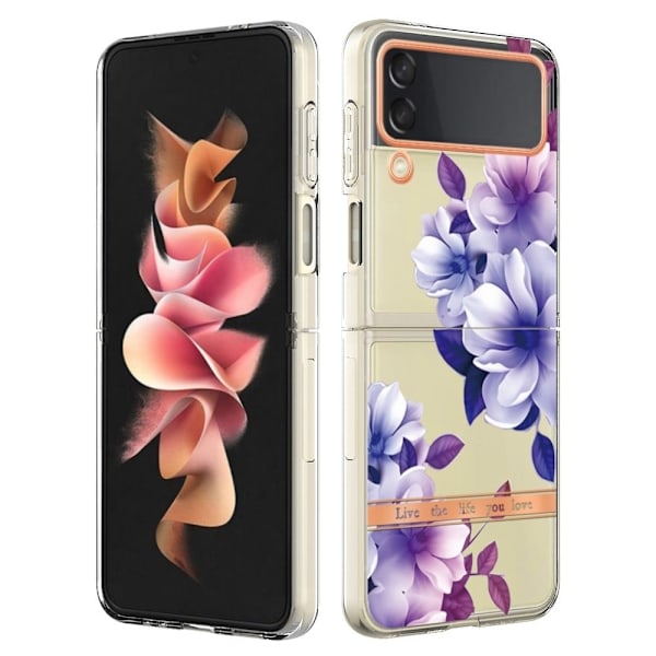 Super Slim og Holdbart Blødtcover til Samsung Galaxy Z Flip4 - Hc004 Purple Begonia Purple