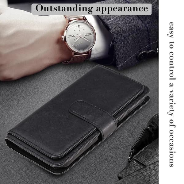 iPhone 16 Pro Max etui med pung & 10 kortpladser - Sort Black