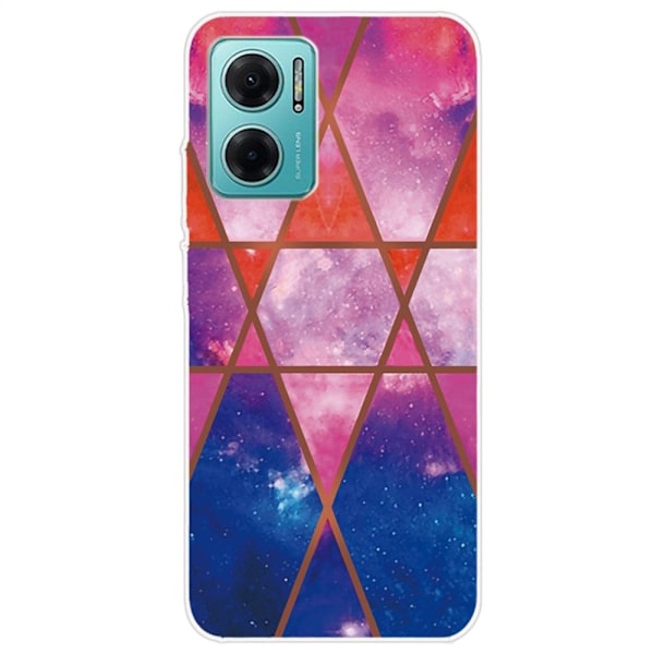 Marmormotiv Xiaomi Redmi Note 11E skal - Ros / Orange / Blå multifärg