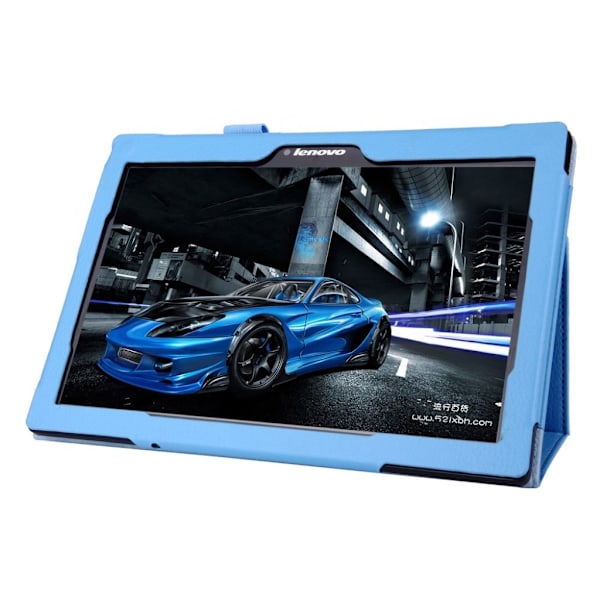 Lenovo Tab 2 A10-70 litchi läderfodral - Ljusblå Blå